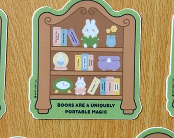 Bunny Books are Magical Vinyl Sticker