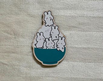 Bunny Rice Wooden Magnet