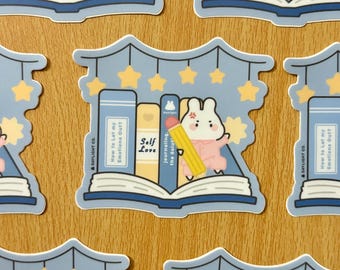Bunny Book Therapy Vinyl Sticker