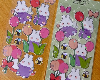 Bunny Tulip Sticker Sheet
