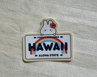 Bunny Hawaii License Vinyl Sticker
