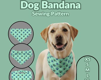 Scrunchie Dog Bandana Sewing Pattern, XS-XL (PDF Download)