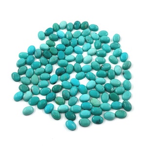 Arizona Turquoise Cabochons: 7x5mm Oval Gemstone Batch