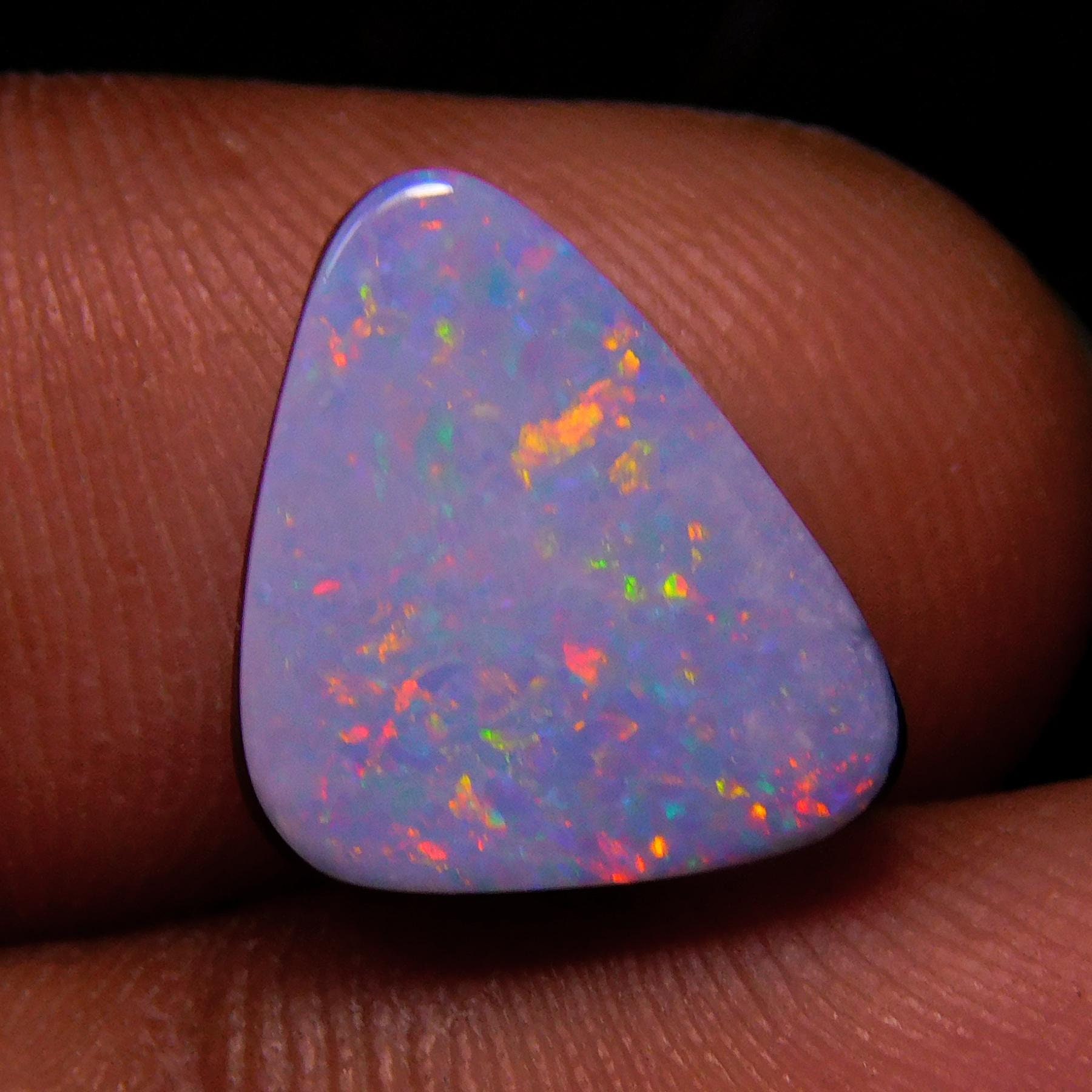 Natural Australian Opal Doublet: Triangle Cabochon Gemstone (12x10mm)