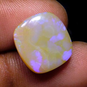Square Shape Brazilian Opal Cabochons, Good Quality Blue Flash, Shiny Polished Natural Opal Gemstone.