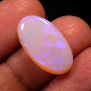 Australian Opal Cabochon: Oval Blue Flash Gemstone, 5 Carat