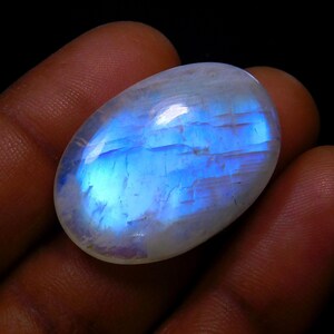 Oval Rainbow Moonstone Cabochon: 30x20mm Polished Gemstone
