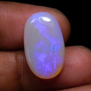 7.90 Carat Australian Opal Cabochon: Oval Blue Flash Gemstone