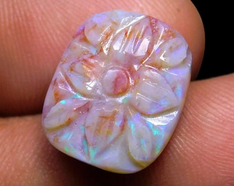 Australische opaal snijwerk edelsteen, rechthoekige groene en blauwe flits, goed gepolijst hand snijwerk, natuurlijke opaal cabochons.