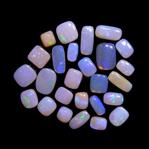Brazilian Opal Cabochons: Blue Flash Gemstone Lot (26 Pieces, 43.30 Carat Total Weight)