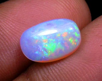 Multi Flash Australian Opal Cabochon: Rectangle Shape Coober Pedy Natural Opal Gemstone,