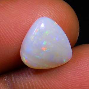 Australian Opal Cabochon: 10x10mm Pear Shape, Multi Flash, Coober Pedy Stone