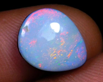 Pear Shape Australian Opal Doublet Cabochons, Good Quality Multi Flash, Shiny Polished Natural Opal Doublet Gemstone.