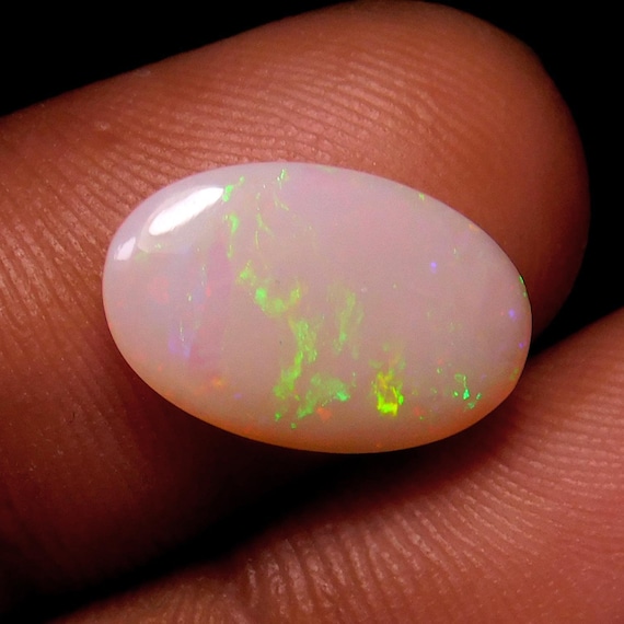 Natural Brazilian Opal Oval Shape Multi Fire Opal Gemstone.