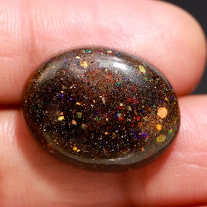 Andamooka Opaal ovale vorm cabochons, multispel van kleuren, goed gepolijst, natuurlijke Andamooka opaal steen - 15,45 karaat.
