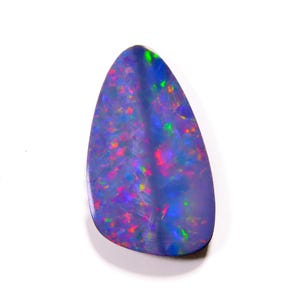 Semi Black Australian Opal Doublet, Fancy Shape Multi Flash Cabochon, Good Quality Natural Opal (17x10mm)