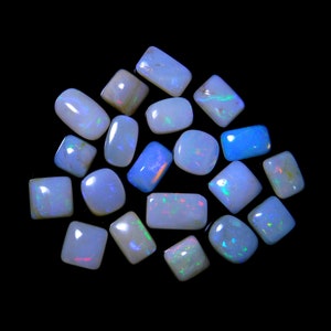 Mix Square Shape Brazilian Opal Gemstone, Multi Flash Shiny Polished, Fine Quality Natural Opal Cabochons Lot.