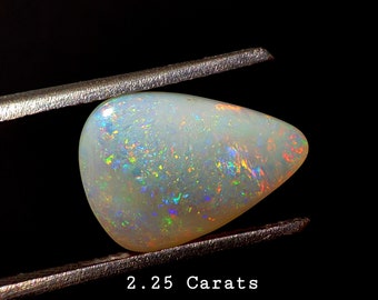 Natural Australian Opal Pear Shape Cabochons, Good Quality Multi Flash Opal, Coober Pedy White Base Opal Gemstone.