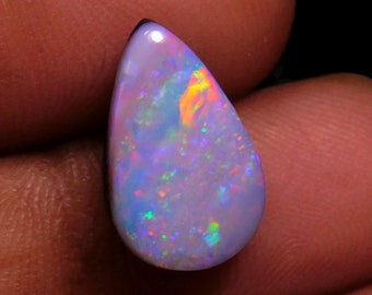 Pear Australian Opal Doublet: Polished Multi-Fire Gemstone (14x9mm)