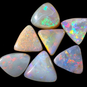 6 Stück Billionen australische Opal-Cabochons, hochwertiger Multi Blazing Flash, natürlicher Opal-Edelstein.