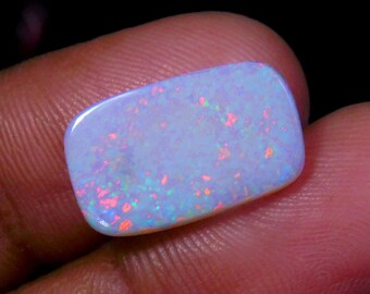 16x10mm Australian Opal Cabochon, Rectangle Shape Multi Flash Coober Pedy Gemstone