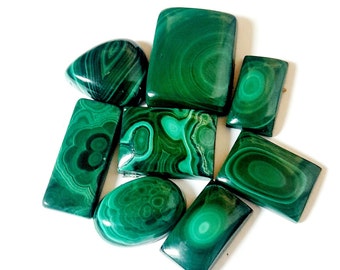 Gemma di malachite naturale al 100% di qualità AAA +++, cabochon a forma di mix, pietra sciolta di malachite, pietra preziosa per gioielli.