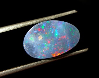 Dark Fancy Shape Australian Opal Doublet, Beautiful Rainbow Fire, Natural Opal Doublet, Jewelry Making Loose Gemstone.