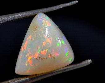 8x8mm Australian Opal Double Sided Rainbow Fire, Trillion Shape Cabochons, Top Quality Natural Opal Gemstone.