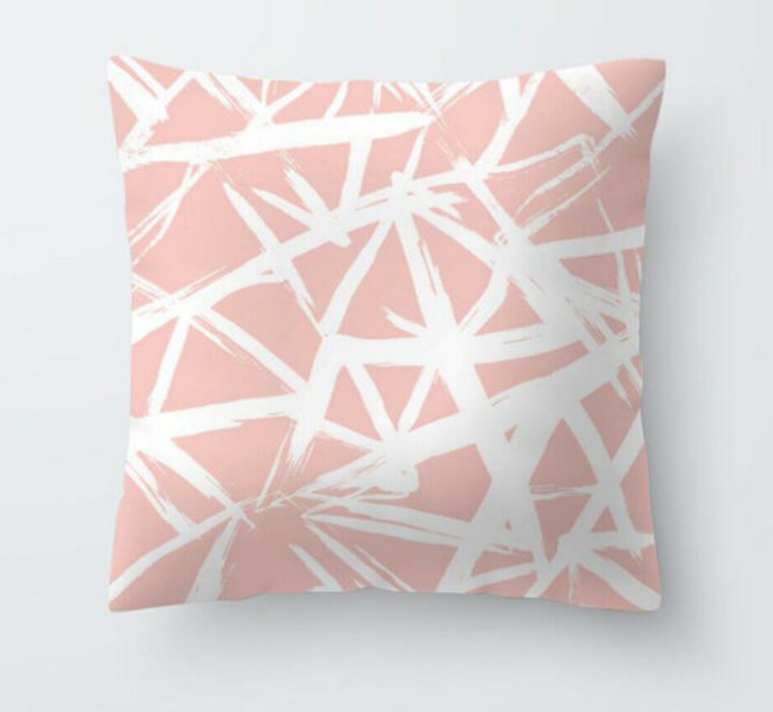 Rose Gold Cushion Covers Pink Grey Geometric Marble Pillow Etsy