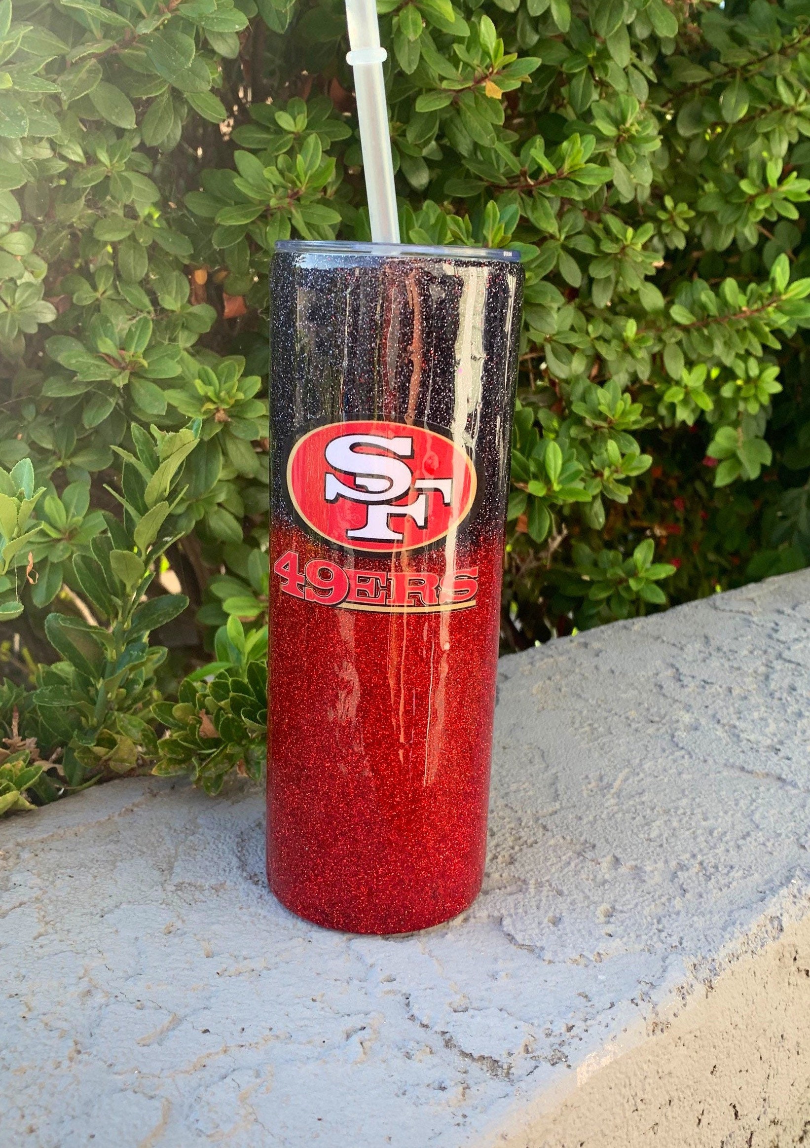 San Francisco 49ers Glitter Tumbler Niners Tumbler NFL Tumbler Football 