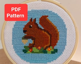 Eichhörnchen - Kreuzstich PDF-Muster