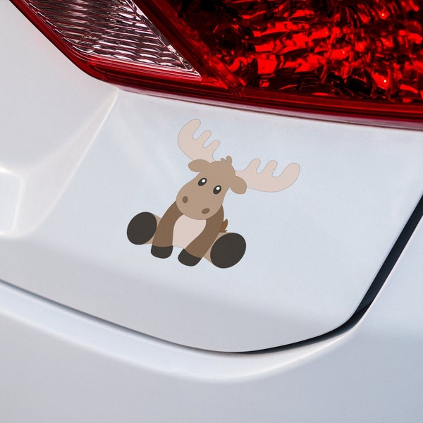 Cute Moose Layered Vinyl Decal | Handmade Permanent Vinyl Decal |Laptop Sticker | Car Boat Vehicle Decal |