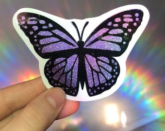 Butterfly Holographic vinyl, Car Decal, Desk sticker, car sticker, vinyl car decal, cricut, custom colour, glitter waterbottle decal