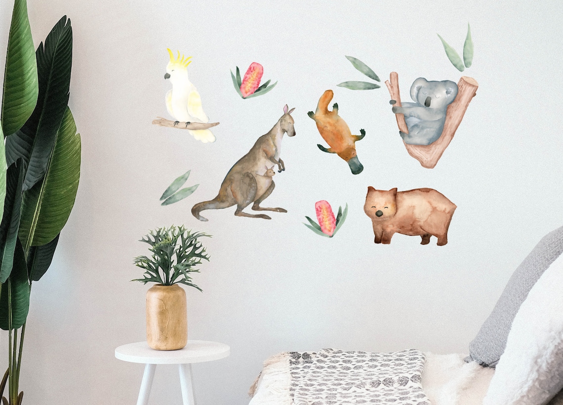 Australian Native Animal Wall Sticker Decals Wall Etsy