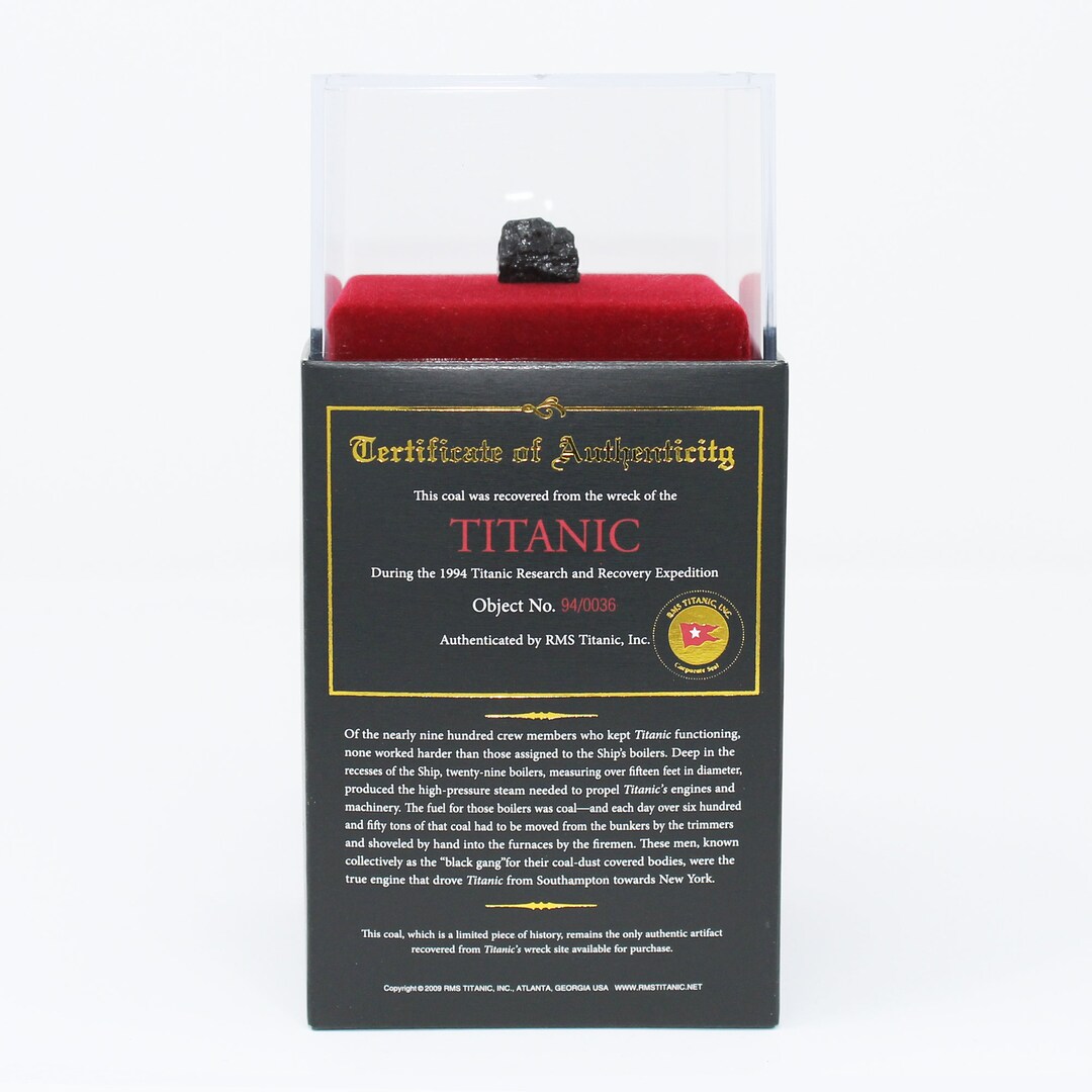 Titanic Authentic Coal With Display Case Etsy