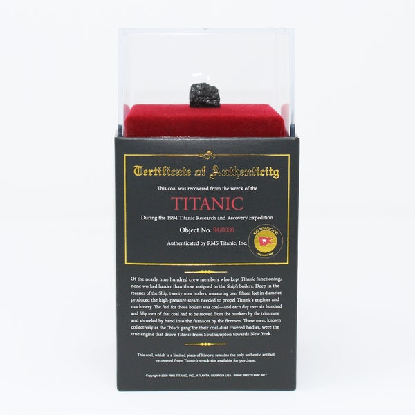 Titanic Authentic Coal with Display Case