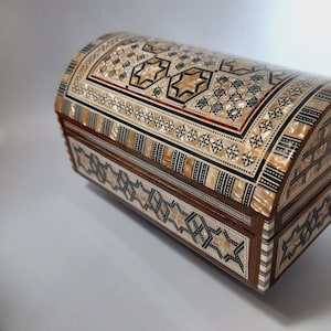 Handmade Wood Jewelry Box, Egyptian Mother of pearl Inlaid Mosaic Wooden Jewelry Box, Jewellery Storage, Wedding Gift, Trinket Box.