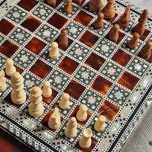Handcarved Wooden Chess Pieces set, chess set, Board games,Egyptian Handmade set of 32 pieces
