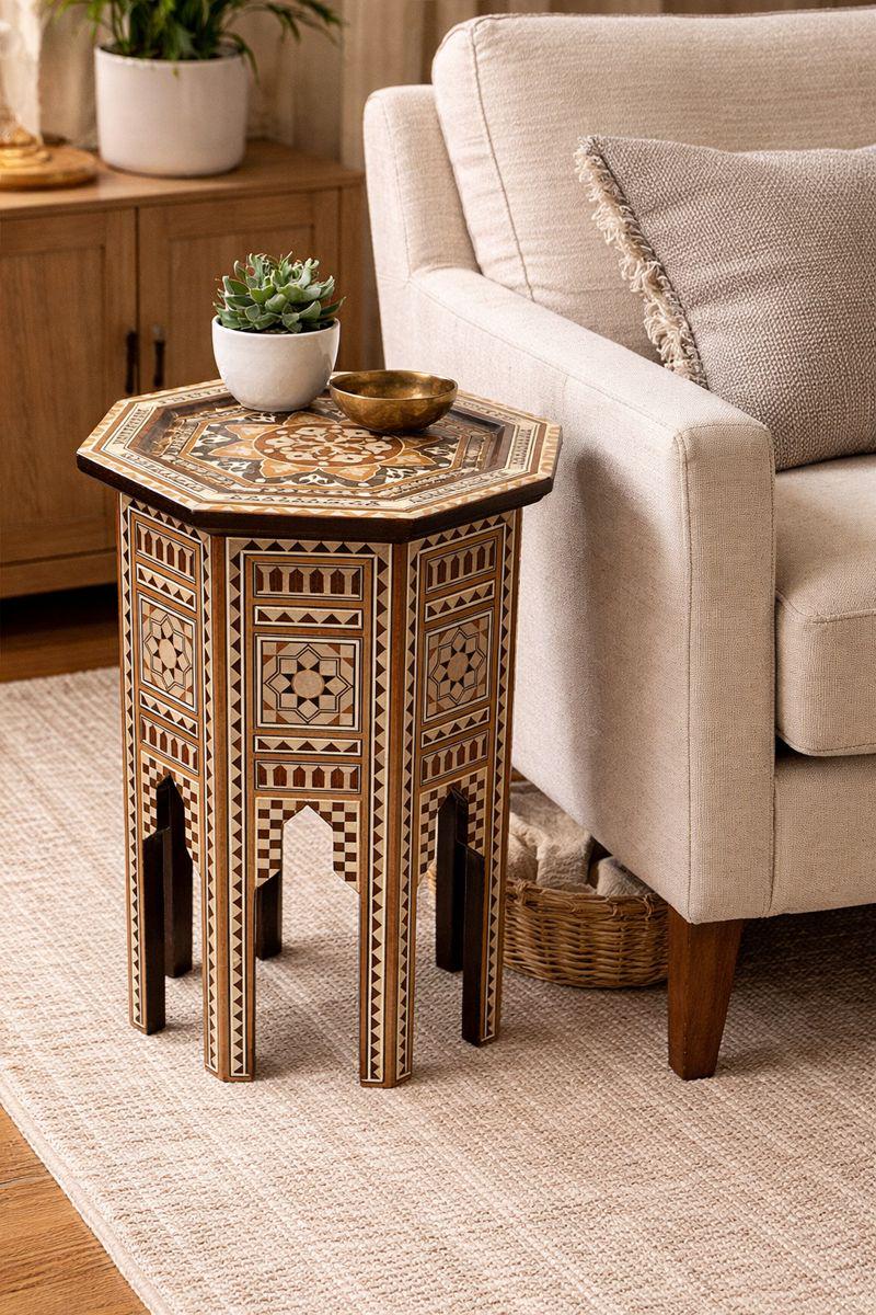 マザーオブパール　サイドテーブル　エジプト Handmade Furniture Egyptian 24