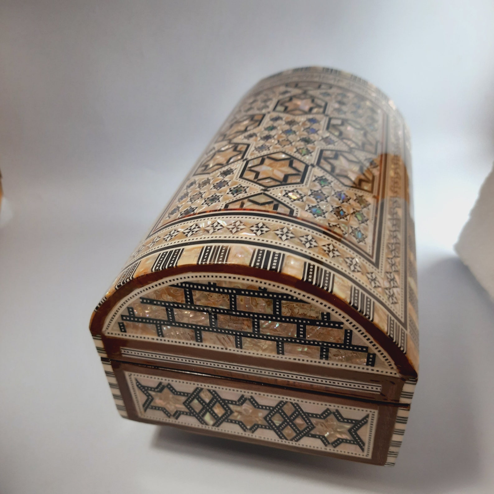 Handmade Wood Jewelry Box Egyptian Mother of Pearl Inlaid Etsy