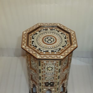 Handmade furniture Egyptian 24&quot; Height Mosaic Wood Side Table,Mother of Pearl Inlay entryway Table,Coffee & End Bedside Egyptian Table.