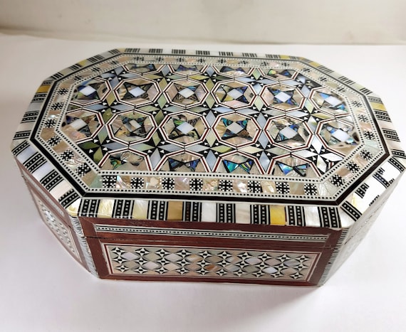 Amazing Egyptian Handmade Jewelry Box Christmas Gift Beech Wood