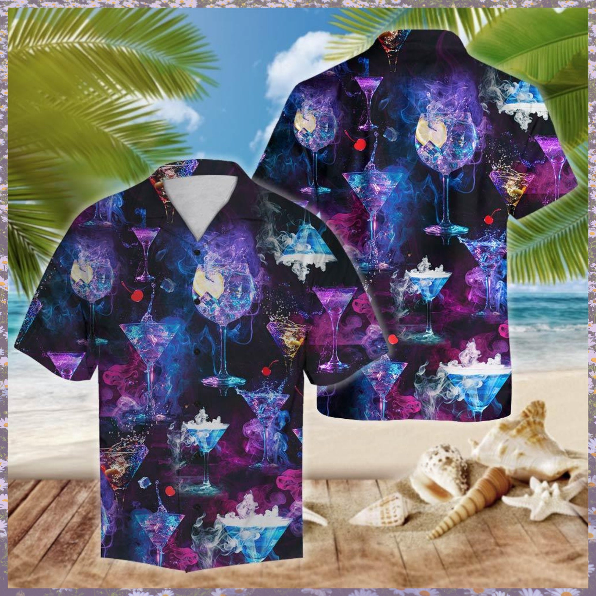 Martini Cocktail Hawaiian Shirt ShortSleeve Hawaiian Aloha Etsy