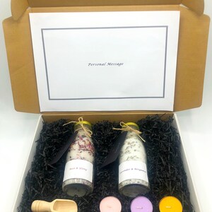 Premium Bath Salts Gift-Aromatherapy Bath Salts Gift Box- Skin Care -Spa Gift-Relaxation-Pamper Gift-Self Care -Bath Salts in glass bottles