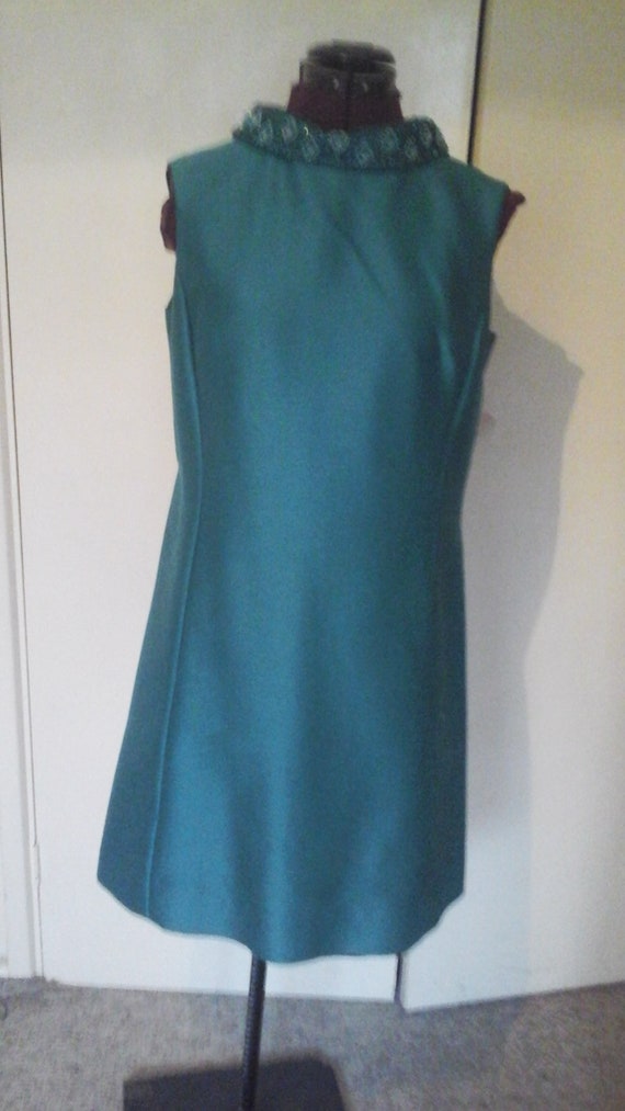 Vintage Petite Francaise Emerald Green 60's Dress… - image 8