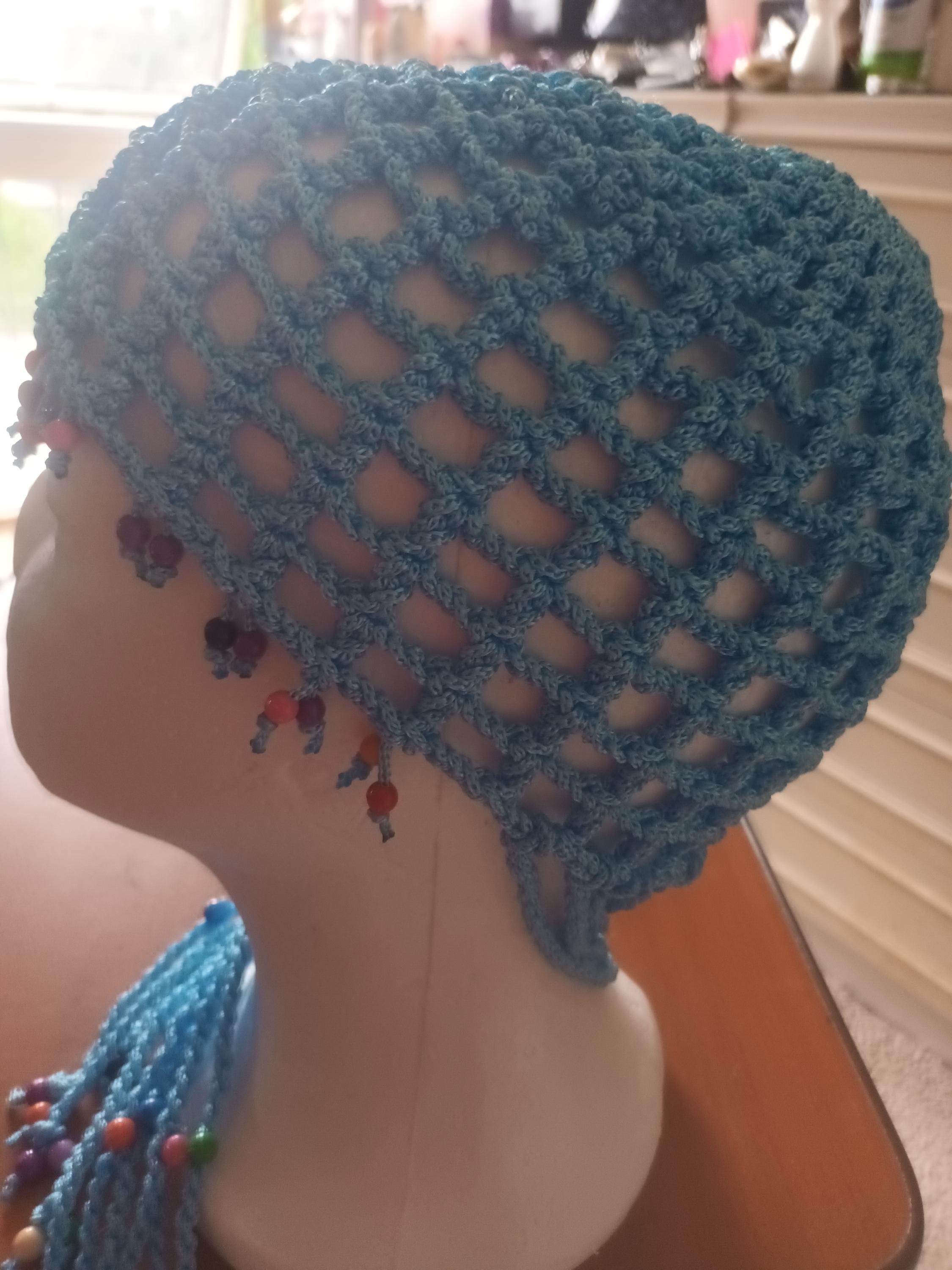 Handmade Beaded Crochet Fringe Hat - Flapper/Egyptian Inspired Egyptian Style Flapper Cosplay Bellydance Cabaret Handmade  main image 4