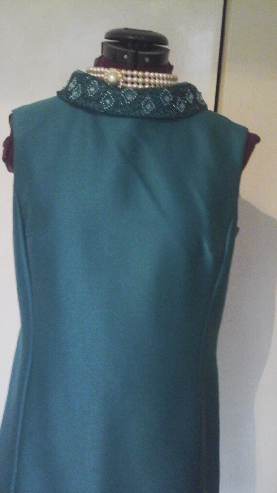 Vintage Petite Francaise Emerald Green 60's Dress… - image 2