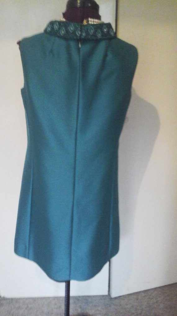 Vintage Petite Francaise Emerald Green 60's Dress… - image 4