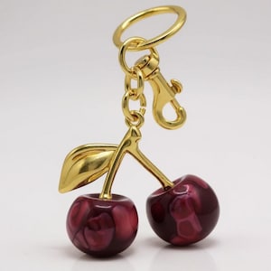 L&W Cherry Bag Charm~ Key Ring~ 12 colour Variations~