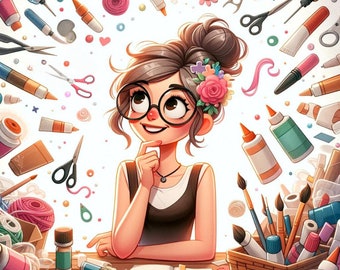 Crafting Instant Digital Download Printable Wall Art image Clipart PNG Commercial Use
